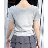 衿レース付フロントギャザーリボンリブTOPs | INGNI  | 詳細画像32 