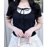 レースレイヤード風リボン付きリブTOPs | INGNI  | 詳細画像2 