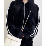 クロ | サイドラインジップベロアパーカー | INGNI 