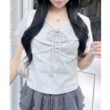 衿レース付フロントギャザーリボンリブTOPs | INGNI  | 詳細画像29 