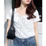 衿レース付フロントギャザーリボンリブTOPs | INGNI  | 詳細画像21 