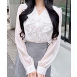 装飾釦ラメシアーフリルブラウス | INGNI  | 詳細画像2 