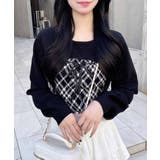 12Gチェック柄デコルテオープンニット | INGNI  | 詳細画像8 