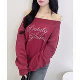 ラインストーンロゴオフショルショート裏毛トップス | INGNI  | 詳細画像10 