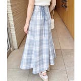 BackレースUPチェック柄マーメイドスカート | INGNI | 詳細画像1