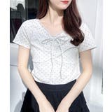 衿レース付フロントギャザーリボンリブTOPs | INGNI  | 詳細画像7 