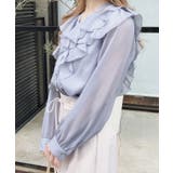 装飾釦ラメシアーフリルブラウス | INGNI  | 詳細画像12 