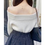 7Gもちもちラメ畦パールビジュ付オフショルニット | INGNI  | 詳細画像12 