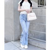 レースレイヤード風リボン付きリブTOPs | INGNI  | 詳細画像14 