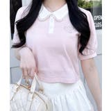 ピンク | 衿レース付胸ロゴポロシャツ | INGNI 