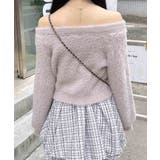 7Gオフショルレザー貼付ロゴシャギーニット | INGNI  | 詳細画像17 