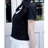 レースレイヤード風リボン付きリブTOPs | INGNI  | 詳細画像4 