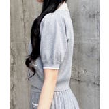 12G配色胸刺繍衿付ニットカーデ+ニットミニスカート/セット | INGNI  | 詳細画像7 