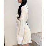 7Gフェザー衿ケーブルニットカーディガン+ニットスカート/セット | INGNI  | 詳細画像24 