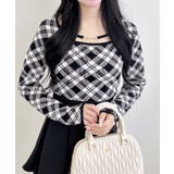 12Gパールビット付きチェックJQニット | INGNI  | 詳細画像3 