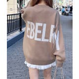 ベージュ/オフホワイト | 12G BackBIGロゴチュニックニット | INGNI