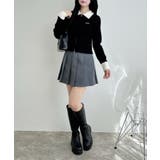 12Gリブ フェザー衿ダブルジップニットカーディガン | INGNI | 詳細画像8