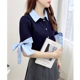 12G袖リボンシャツレイヤード風ニット | INGNI | 詳細画像6