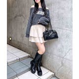 7Gオフショルレザー貼付ロゴシャギーニット | INGNI  | 詳細画像13 