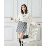 オフホワイト | 12Gフェザーリブ デコルテオープンリボンニット | INGNI 