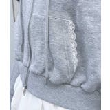 レース付胸ロゴ裏毛ショートZIPパーカー | INGNI  | 詳細画像6 