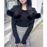 クロ | 12Gファー付ケープオフショルニット | INGNI 