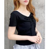 衿レース付フロントギャザーリボンリブTOPs | INGNI  | 詳細画像37 