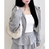 グレー | レース付裏毛ZIPパーカー | INGNI 