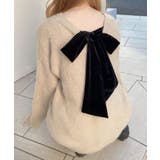 ベージュ | 7G Backベロアリボンチュニックシャギーニット | INGNI 