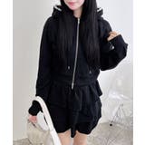 クロ | レース付裏毛ZIPパーカー | INGNI 