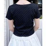 レースレイヤード風リボン付きリブTOPs | INGNI  | 詳細画像5 