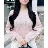 ピンク | 7Gイニシャルビジューロゴニット | INGNI