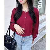 ボルドー | 12Gプレート付ニットカーディガン | INGNI 