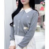 12G衿付配色金釦ニットカーディガン | INGNI  | 詳細画像8 