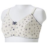 ネイビー | 犬印本舗 花柄ドットプリントハーフトップ | 犬印本舗