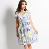 イエロー | ワンピース フラワープリント シフォン 花柄 韓国ファッション 夏 | candy-house 