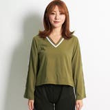 Vネック ドルマン ライン Tシャツ トップス スポーティー長袖 1885 | candy-house | 詳細画像13