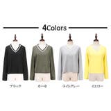 Vネック ドルマン ライン Tシャツ トップス スポーティー長袖 1885 | candy-house | 詳細画像21