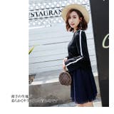 Vネック ドルマン ライン Tシャツ トップス スポーティー長袖 1885 | candy-house | 詳細画像25