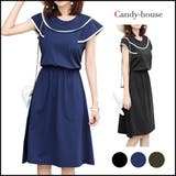 ワンピース フリル レディース ライン セーラー風 ゴム コットン1896 | candy-house  | 詳細画像24 