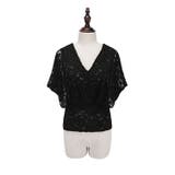 ブラック | トップス Vネック 総レース | candy-house 