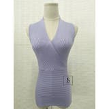 タイトショート丈トップス 薄手ニット カシュクール風深いVネック | JS FASHION | 詳細画像9 