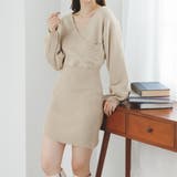 カシュクールニットミニワンピース Vネック ワンピース | Ada. | 詳細画像8
