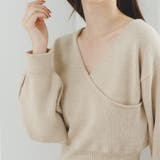 カシュクールニットミニワンピース Vネック ワンピース | Ada. | 詳細画像9