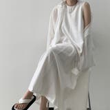 ホワイト | ノースリーブＡラインワンピース 春夏 SS | Ada.