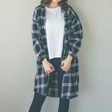 チェク柄ロングシャツ | Ada. | 詳細画像1