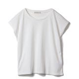 ホワイト | \大人気定番アイテム 肩ラインをカバーして細見え&上品さUP!フレンチスリーブT | Ada.