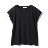 ブラック | \大人気定番アイテム 肩ラインをカバーして細見え&上品さUP!フレンチスリーブT | Ada.