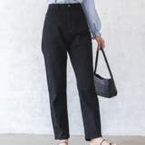 ブラック | カラーテーパード チノパンツ シンプル | Ada.