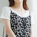 総柄キャミワンピ 深いサイドスリット 足ラインを魅せる♪甘セクシーキャミワンピ | Ada. | 詳細画像23